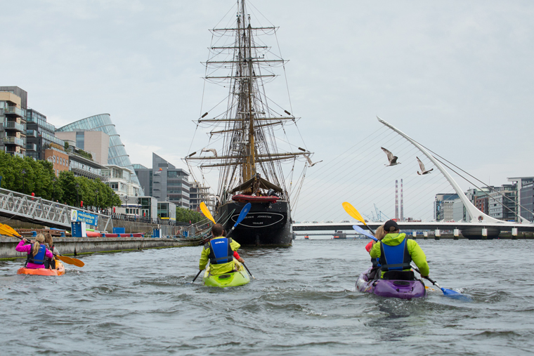 Exploring Dublin by kayak offers a unique perspective