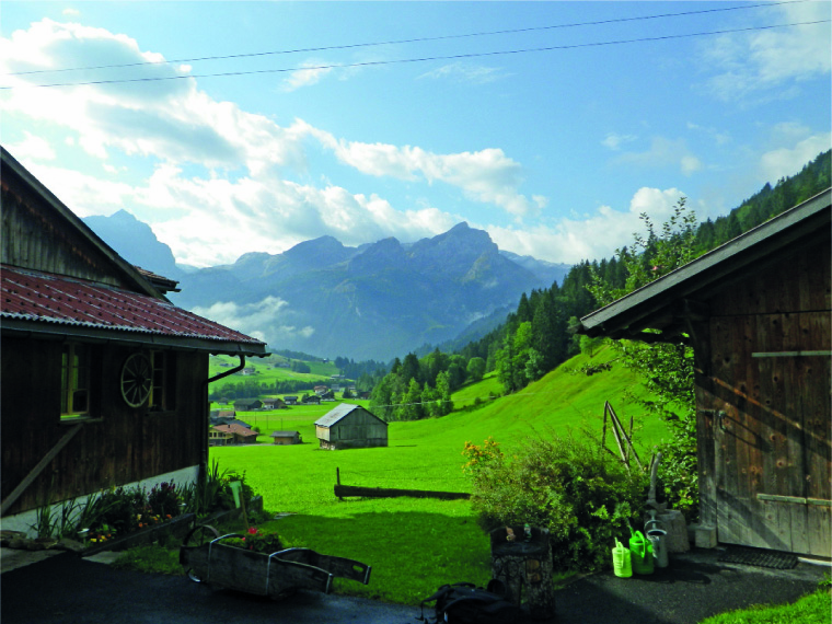 Typical Swiss views from the Gässilhof , a working farm and authentic place to stay