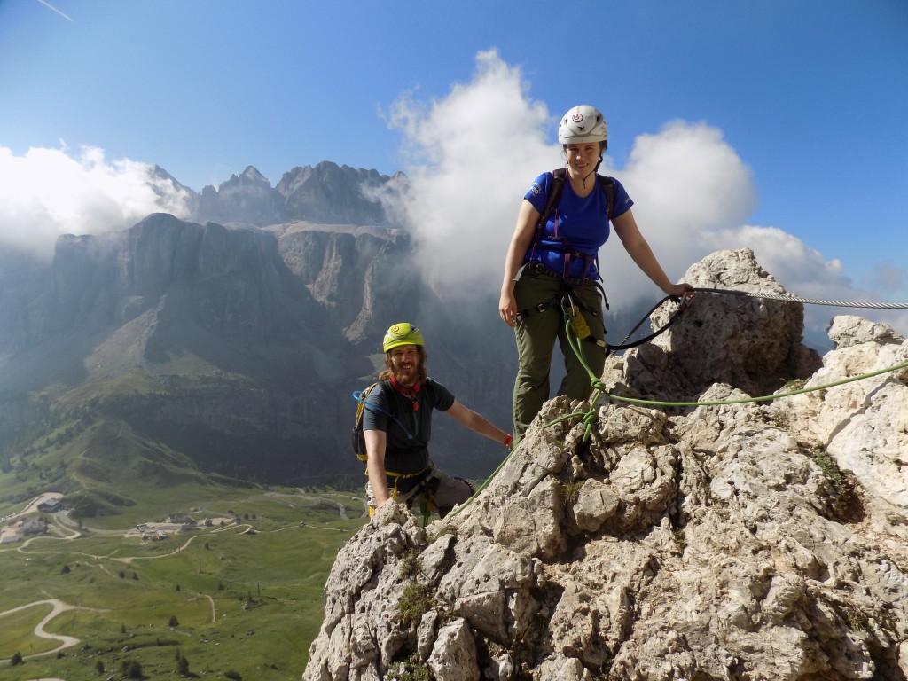 Scaling the heights: Mary and John brave one of Val Gardena's Via Ferrata routes