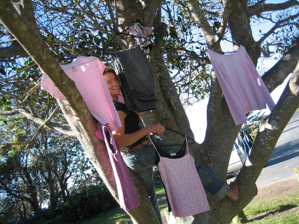 Keeping clean is key. Sarah gets inventive while hanging out the washing