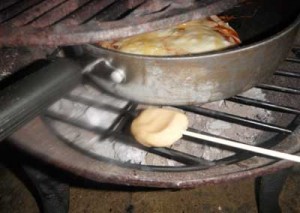 barbecued pizza