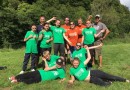 Mark Brigham (top left) of Ellis Brigham with a group of young people enjoying the Youth Adventure Trust’s six day Forest Camp